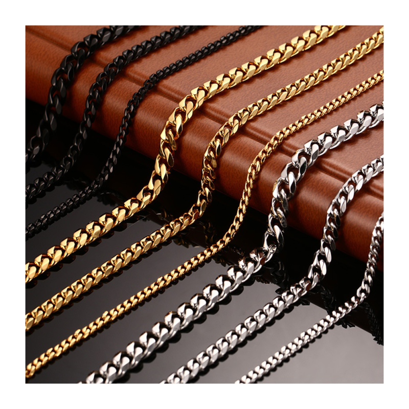 Cuban Chain Manufacturer - 3 Colors 3-7mm Stainless Steel