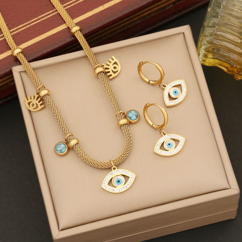 Devil Eye Set Manufacturer - 18K Gold Plated Zircon Jewelry