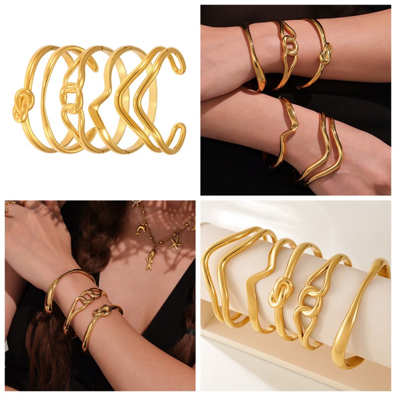 Double Bracelet Manufacturer - Women's Open Bangle Design