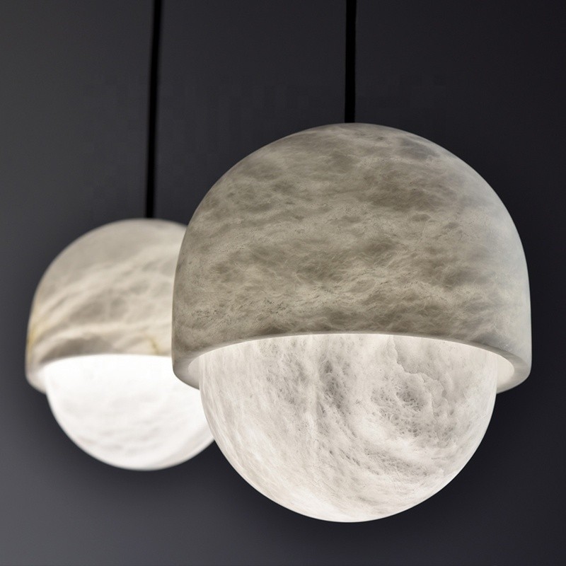 Alabaster Supplier - Symmetry Oval Marble Island Lamp