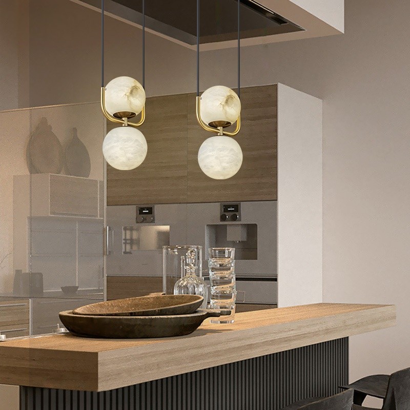 Single Head Manufacturer - Long Marble Designer Chandelier