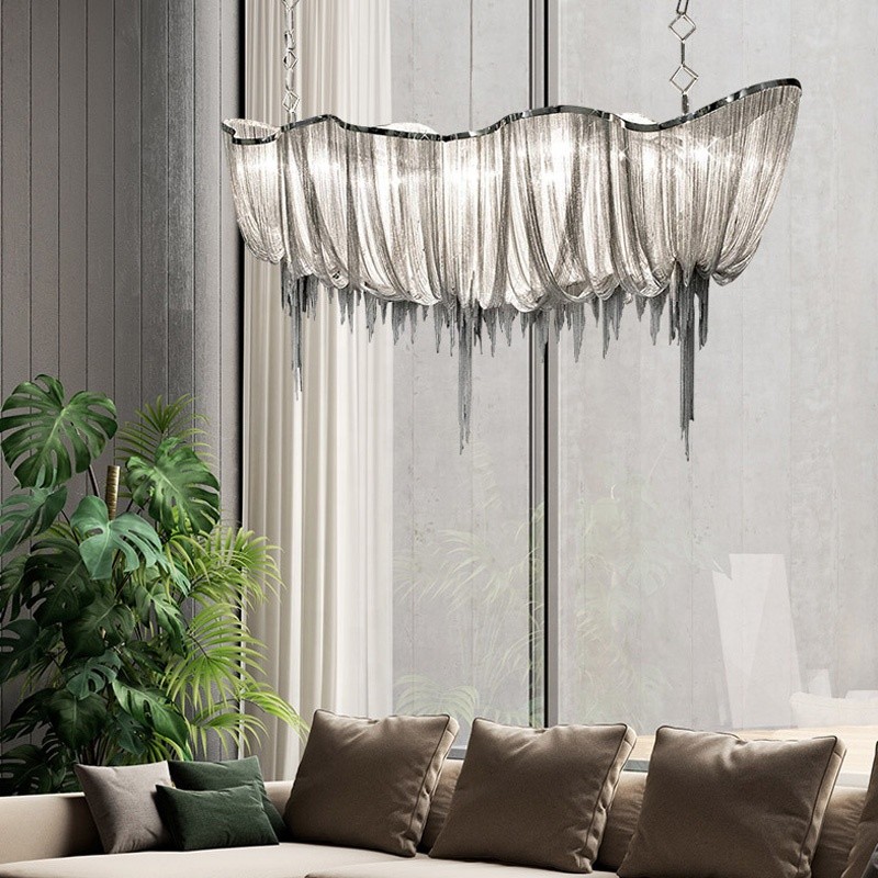 Silver Factory - Aluminum Chain Modern Chandelier