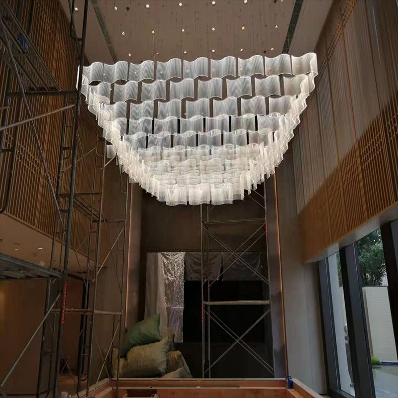 Acrylic Chandelier Supplier - Wave Design Non-standard Lighting