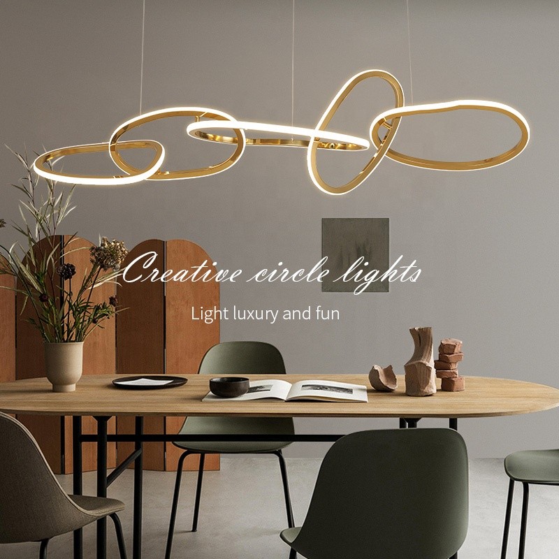 Ring Pendant Supplier - Gold Stainless Steel Ceiling Light