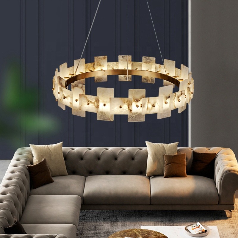 Linear Pendant Factory - Marble Alabaster Dining Room