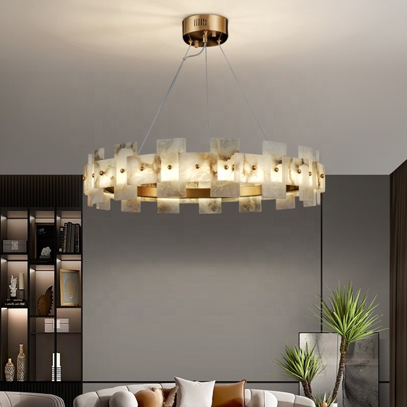 Linear Pendant Factory - Marble Alabaster Dining Room