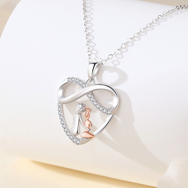 925 Sterling Silver Necklace Supplier - Diamond Heart Simple Fashion Clavicle Chain