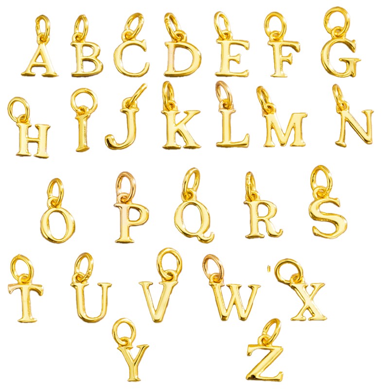 925 Sterling Silver Alphabet Pendant Factory - 26 Letter English Name DIY Fine Jewelry