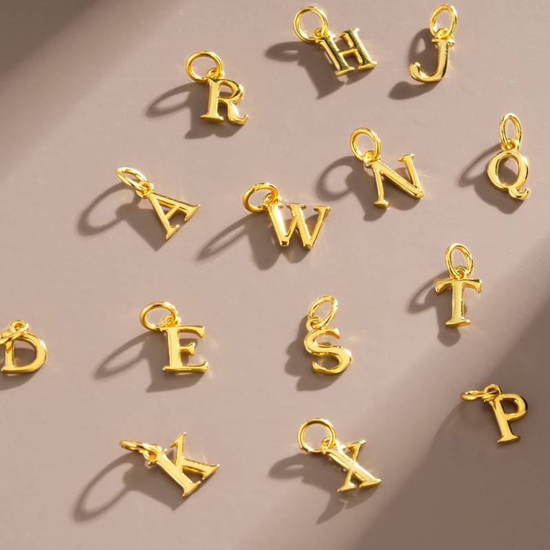 925 Sterling Silver Alphabet Pendant Factory - 26 Letter English Name DIY Fine Jewelry