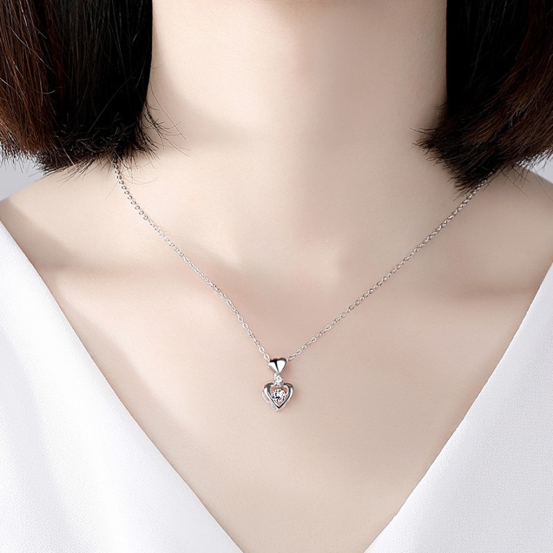 S925 Silver Collarbone Chain Factory - Rhodium Plated Zircon Mother's Day Engagement