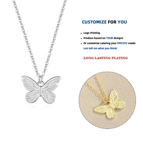 Butterfly Pendant Necklace Supplier - Zircon Crystal Trendy Ladies Chain Jewelry