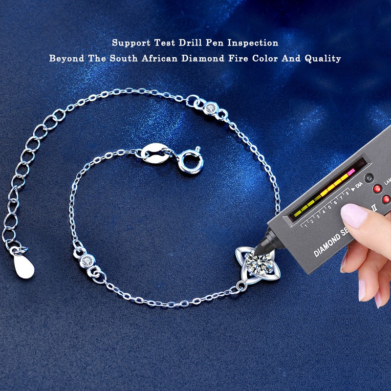 925 Sterling Silver Bracelet Supplier - VVS 0.5 Ct Moissanite Flower Windmill Charm