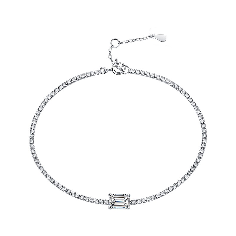 Moissanite Tennis Bracelet Manufacturer - Minimalist Rectangular Redion Cut 1CT Adjustable