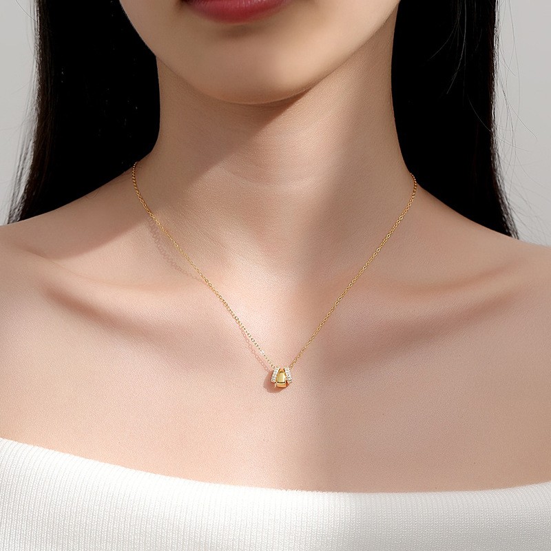 925 Sterling Silver Necklace Factory - Zircon Pendant Chain Light Crystal Collarbone