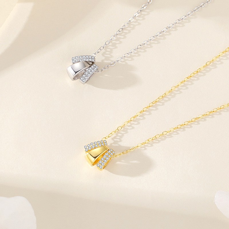 925 Sterling Silver Necklace Factory - Zircon Pendant Chain Light Crystal Collarbone