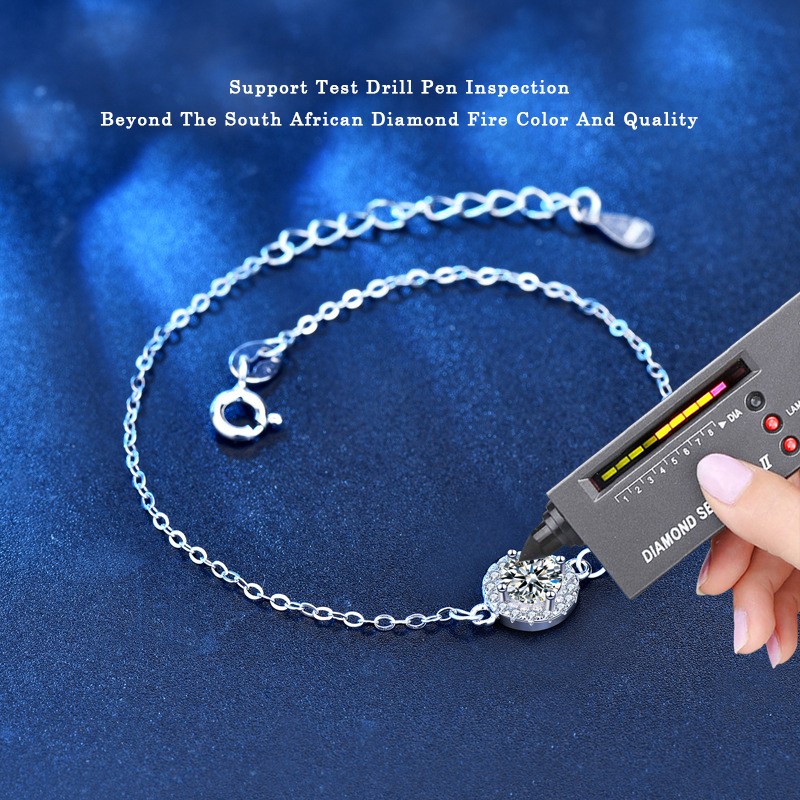 925 Sterling Silver Bracelet Supplier - Wholesale Adjustable VVS 0.5/1Ct Moissanite