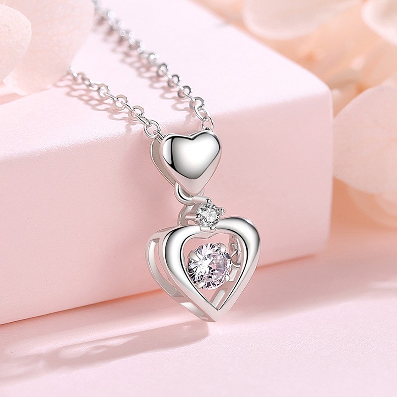 S925 Silver Collarbone Chain Factory - Rhodium Plated Zircon Mother's Day Engagement