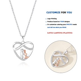 925 Sterling Silver Necklace Supplier - Diamond Heart Simple Fashion Clavicle Chain