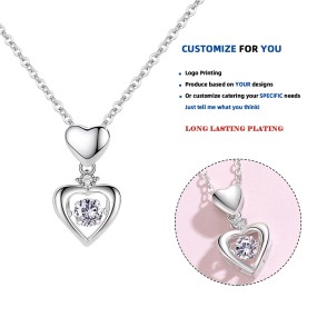 S925 Silver Collarbone Chain Factory - Rhodium Plated Zircon Mother's Day Engagement