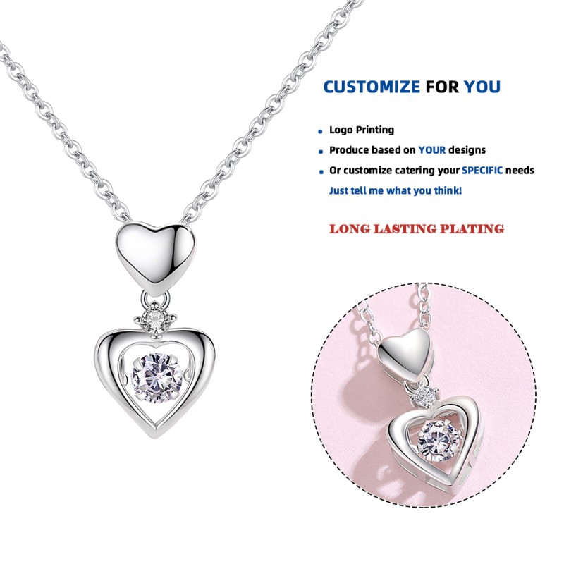 S925 Silver Collarbone Chain Factory - Rhodium Plated Zircon Mother's Day Engagement