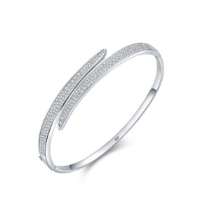 925 Sterling Silver Bangle Manufacturer - Classic Zircon Wedding Engagement Fine Bracelet