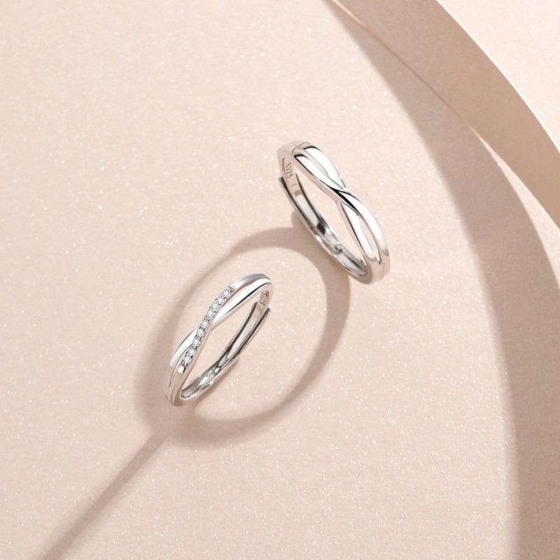 Sterling Silver Couple Rings Supplier - Platinum Color Lovers Fashion Jewelry Plated