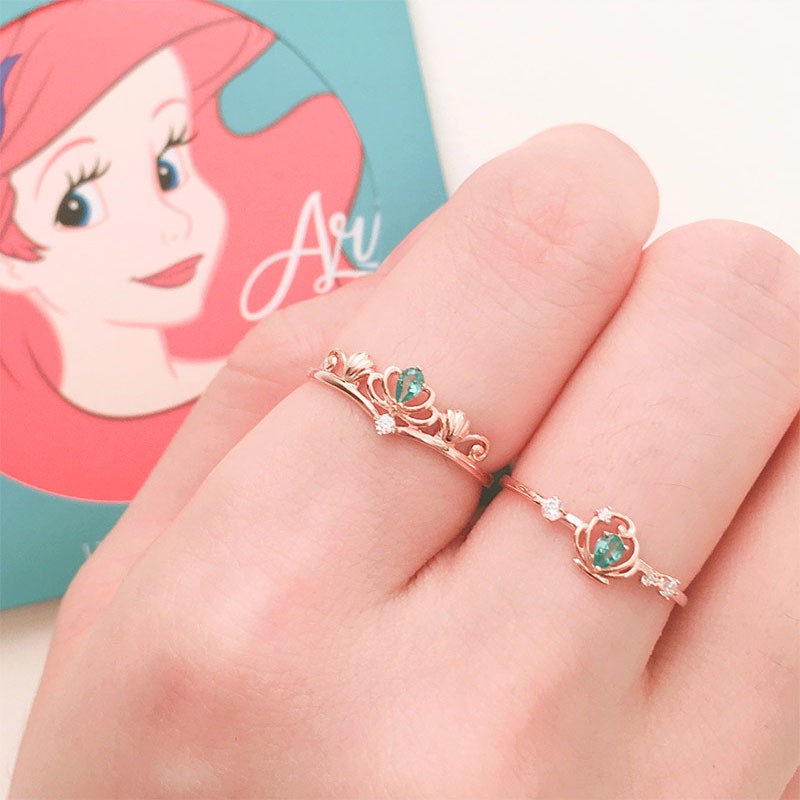 925 Sterling Silver Jewelry Set Factory - Cute Cartoon Ocean Green Zircon Mermaid