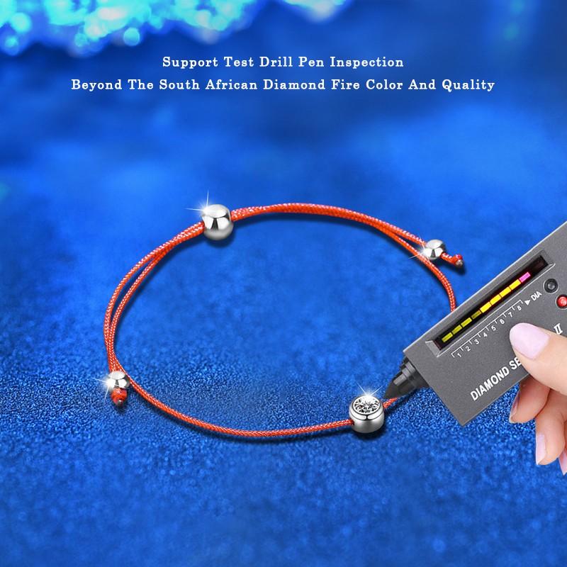 925 Sterling Silver Bracelet Supplier - Red Drawstring 0.3Ct Moissanite Romance Jewelry