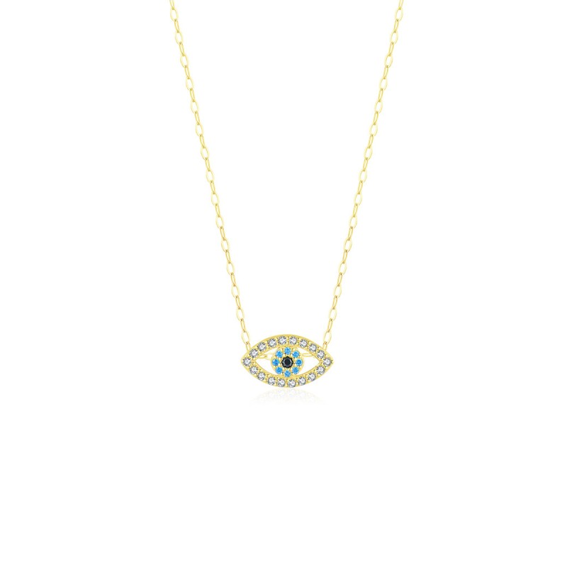 925 Sterling Silver Evil Eye Necklace Manufacturer - Pave Zircon Diamond Lucky Pendant
