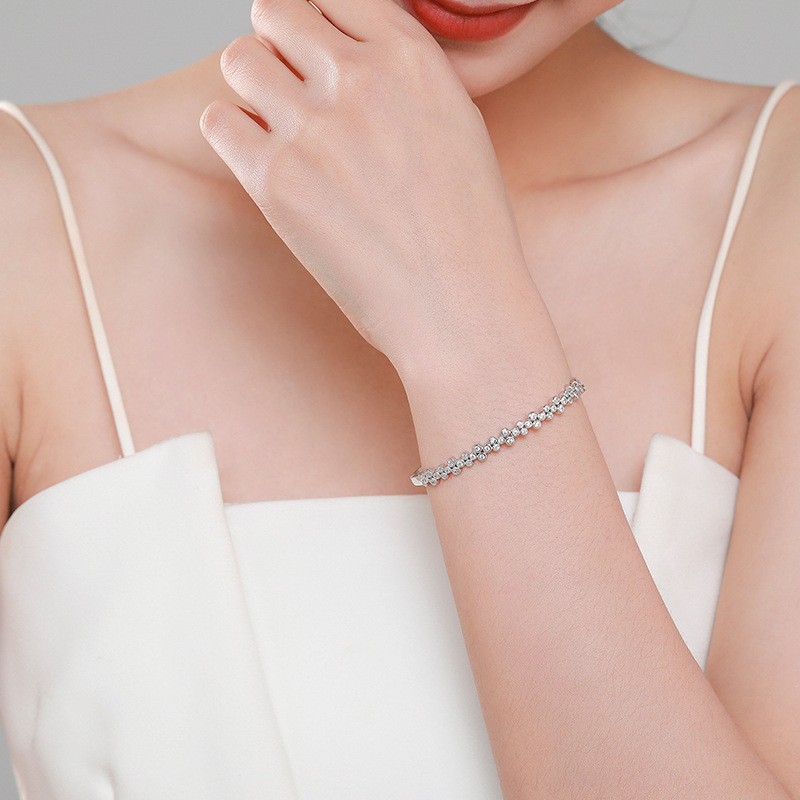 925 Silver Bangles Manufacturer - High End Charms Cubic Zirconia Fine Jewelry Bracelets
