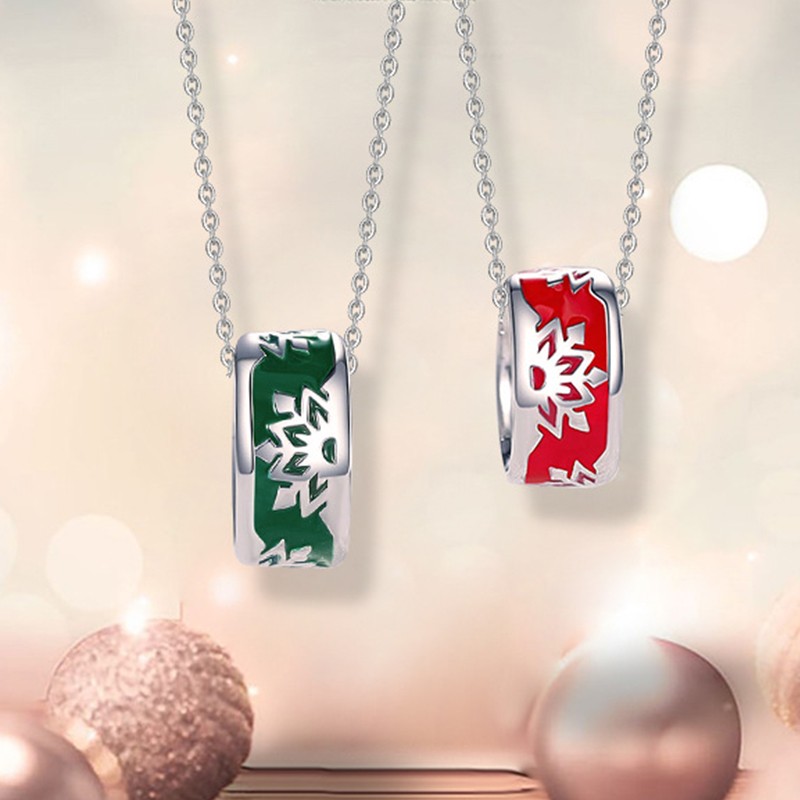 925 Sterling Silver Couple Necklace Manufacturer - Red Green Round Enamel Jewelry Men Women