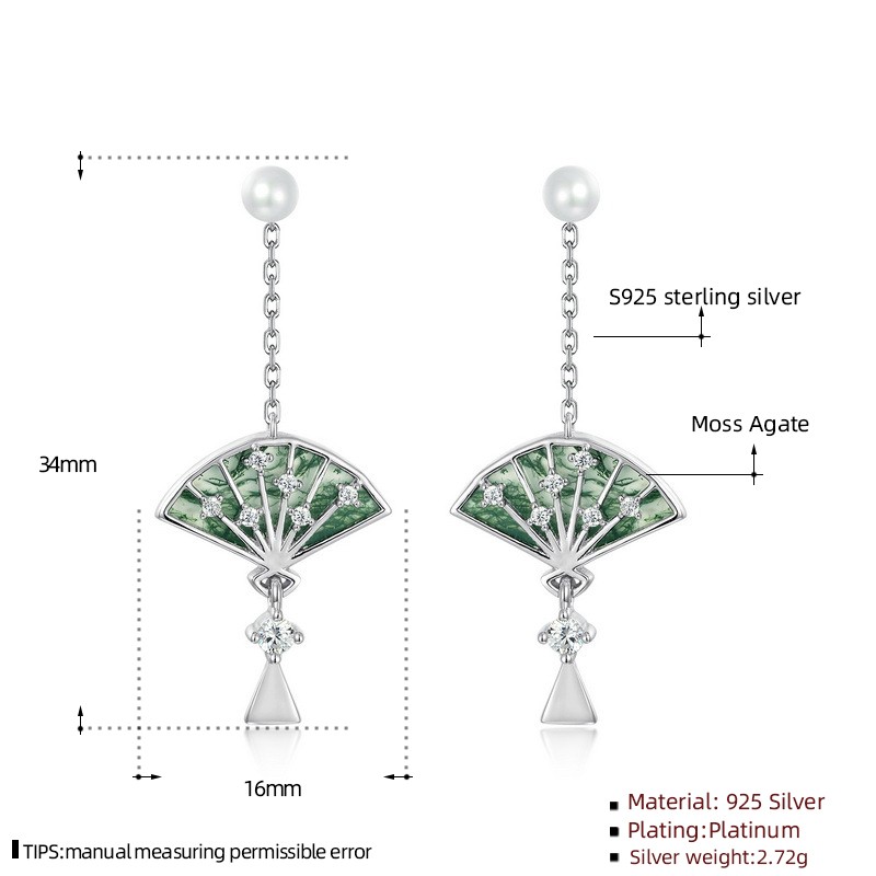 Women Tassel Earrings Factory - Silver Gold Plated Fan Shape Trendy Personalized