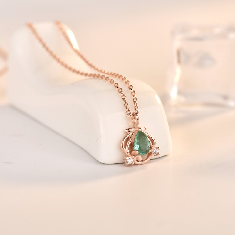 925 Sterling Silver Jewelry Set Factory - Cute Cartoon Ocean Green Zircon Mermaid