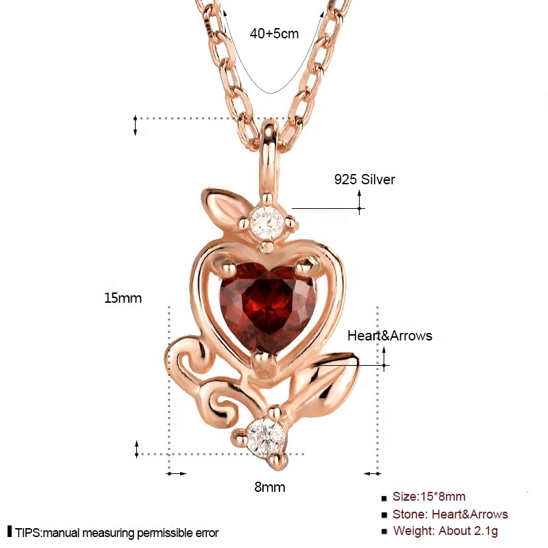 925 Sterling Silver Jewelry Set Supplier - Lovely Fantasy Ruby Color Snow White Chain