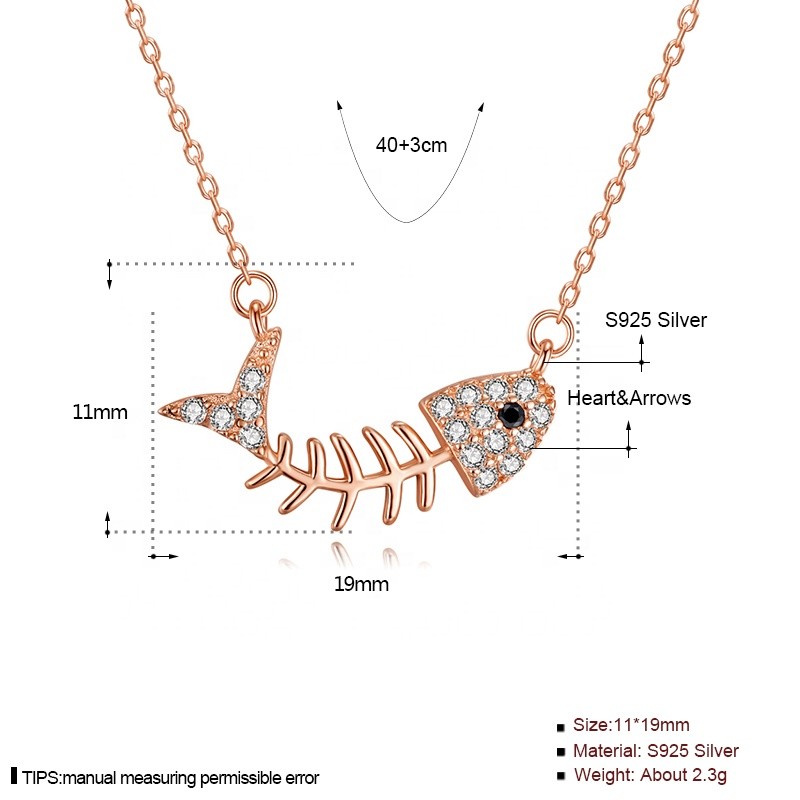 925 Sterling Silver Pendant Necklace Supplier - Original Design Fishbone Ocean Summer