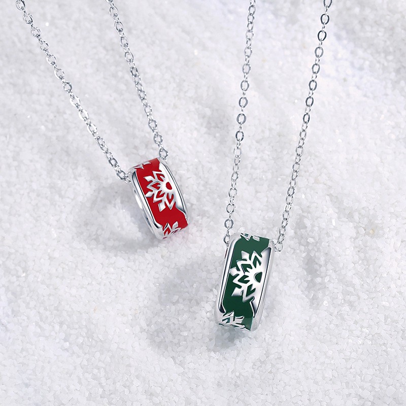 925 Sterling Silver Couple Necklace Manufacturer - Red Green Round Enamel Jewelry Men Women