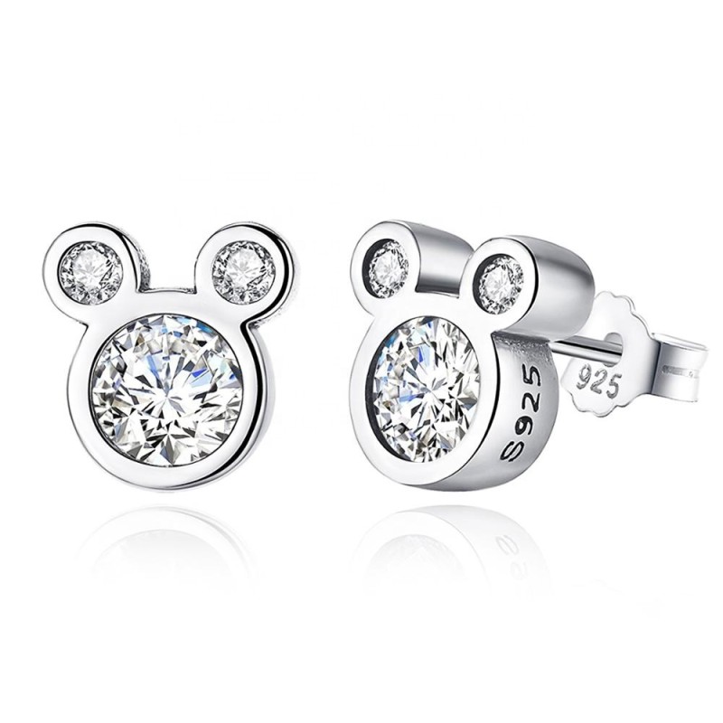 925 Sterling Silver Stud Earrings Factory - Minnie Gift Box Christmas Earrings
