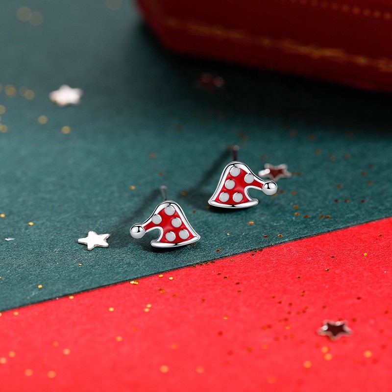 925 Silver Stud Earrings Manufacturer - Christmas Stocking Sweet Simple Kids Jewelry