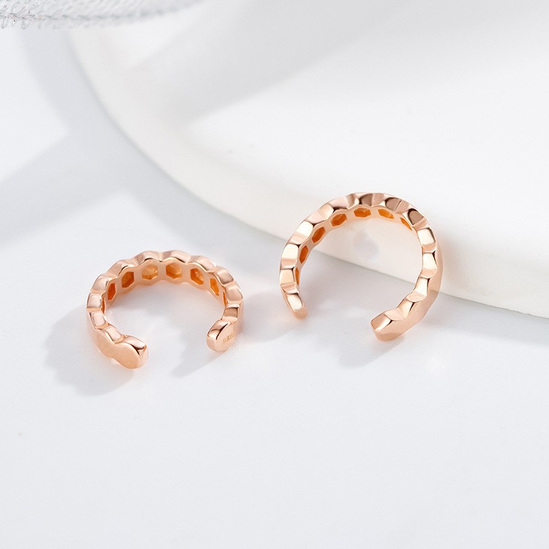 C Shaped Stud Earrings Factory - Honeycomb Religious Trendy Fashion Women Jewelry