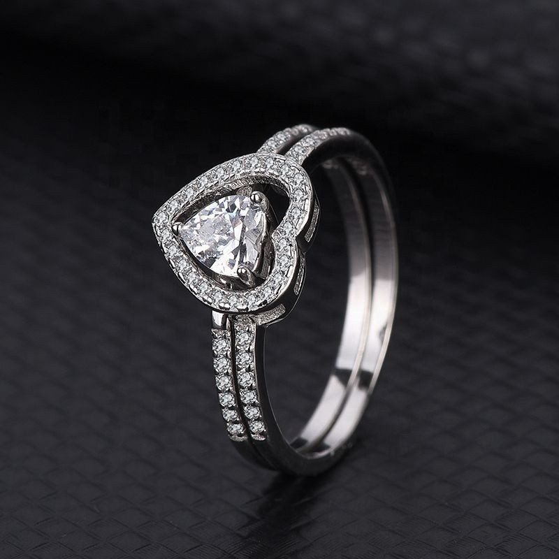 925 Sterling Silver Couple Rings Manufacturer - European American Zirconia Wedding Diamond