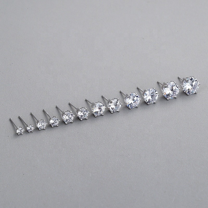 925 Sterling Silver Stud Earrings Supplier - Gold Plated 5A Cubic Zircon CZ Set