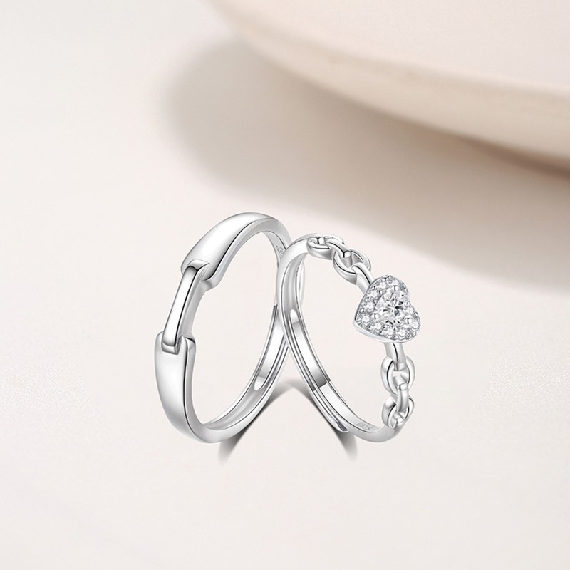925 Sterling Silver Heart Rings Supplier - Free Size Non-Tarnishing Adjustable Wedding