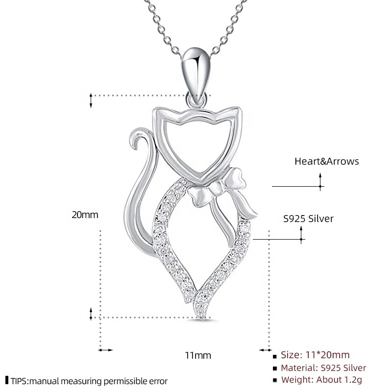 925 Sterling Silver Pendant Supplier - Grace Cat Simple Personality Summer Jewelry