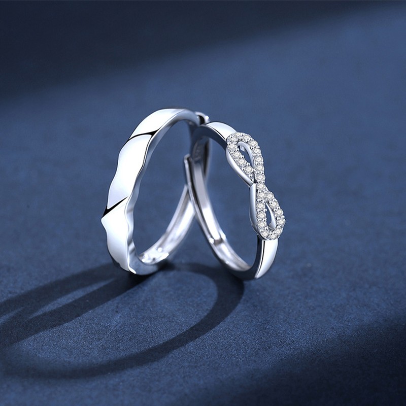 925 Silver Rings Supplier - Adjustable Men Women Pair Engagement Wedding Wholesale