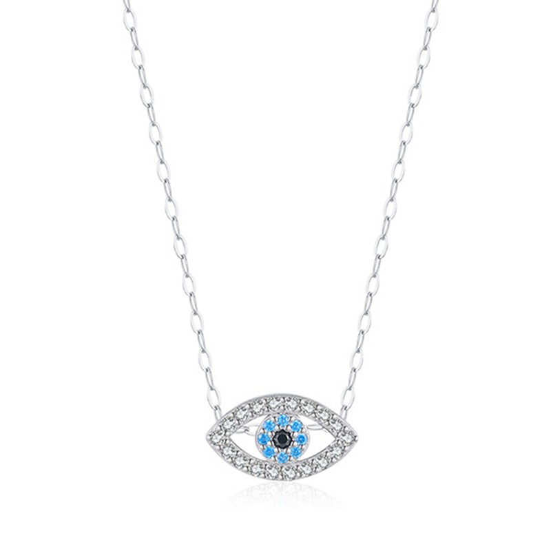 925 Sterling Silver Evil Eye Necklace Manufacturer - Pave Zircon Diamond Lucky Pendant