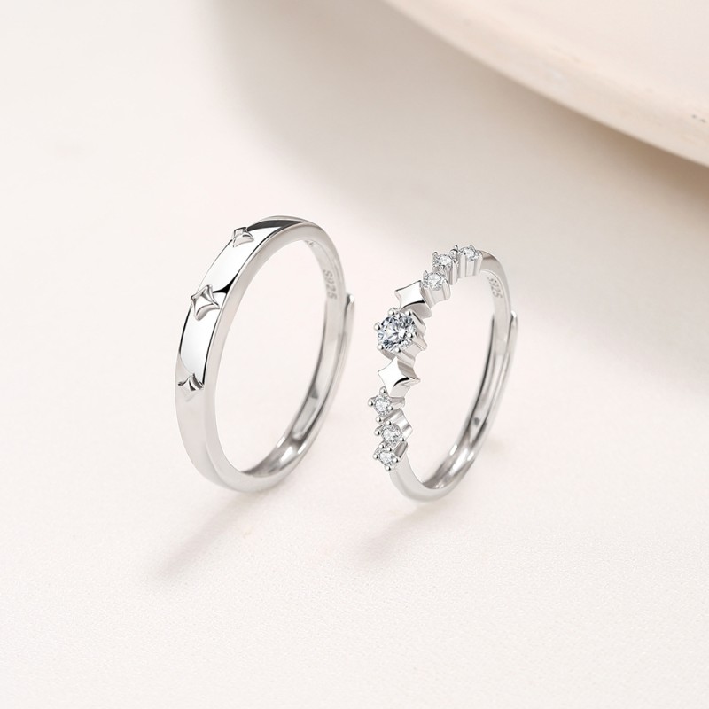 925 Sterling Silver Zircon Ring Manufacturer - Cute Design Star Earth Finger Engagement