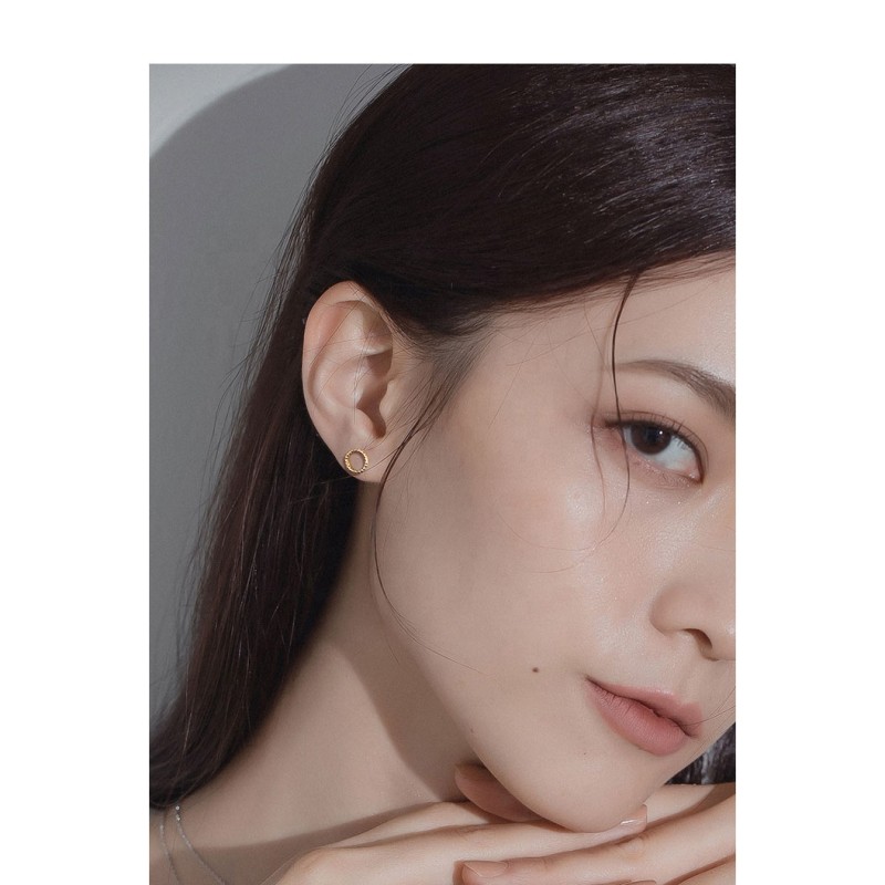 925 Sterling Silver Stud Earrings Supplier - Tiny Cartilage Heart Round Clover Flatback