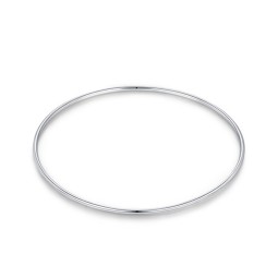 925 Sterling Silver Bangle Manufacturer - Minimalist Smooth Stackable Platinum Plated
