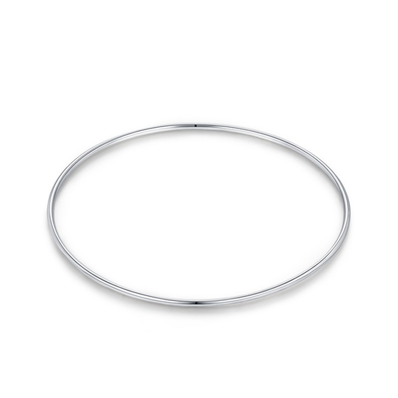 925 Sterling Silver Bangle Manufacturer - Minimalist Smooth Stackable Platinum Plated