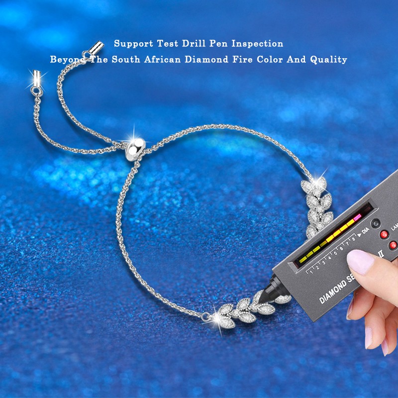 925 Sterling Silver Bracelet Manufacturer - Adjustable Ear of Wheat Moissanite Fine Jewelry